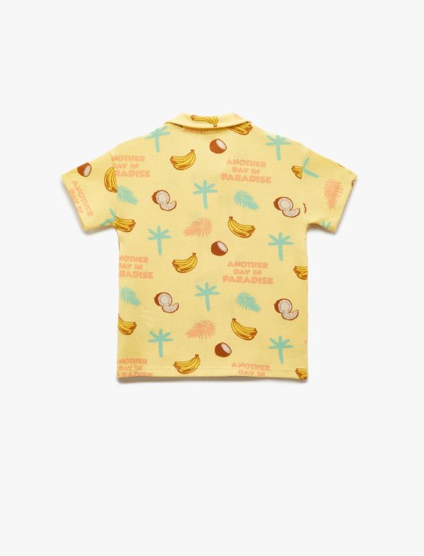Boys' Cotton Fruit Print Short Sleeve Polo Shirt