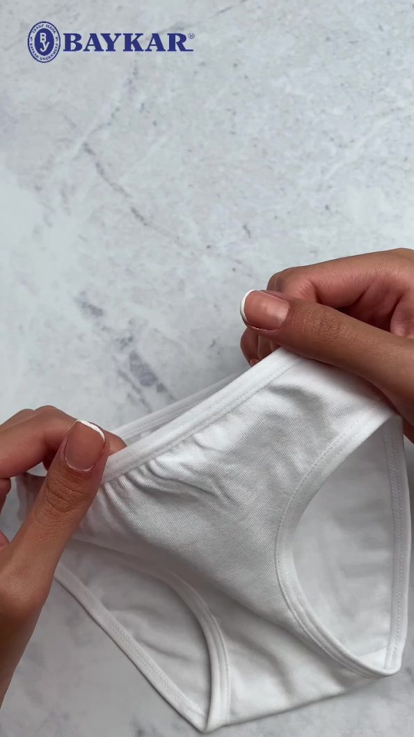 BAYKAR Girls' White Cotton Basic Briefs 3-Pack