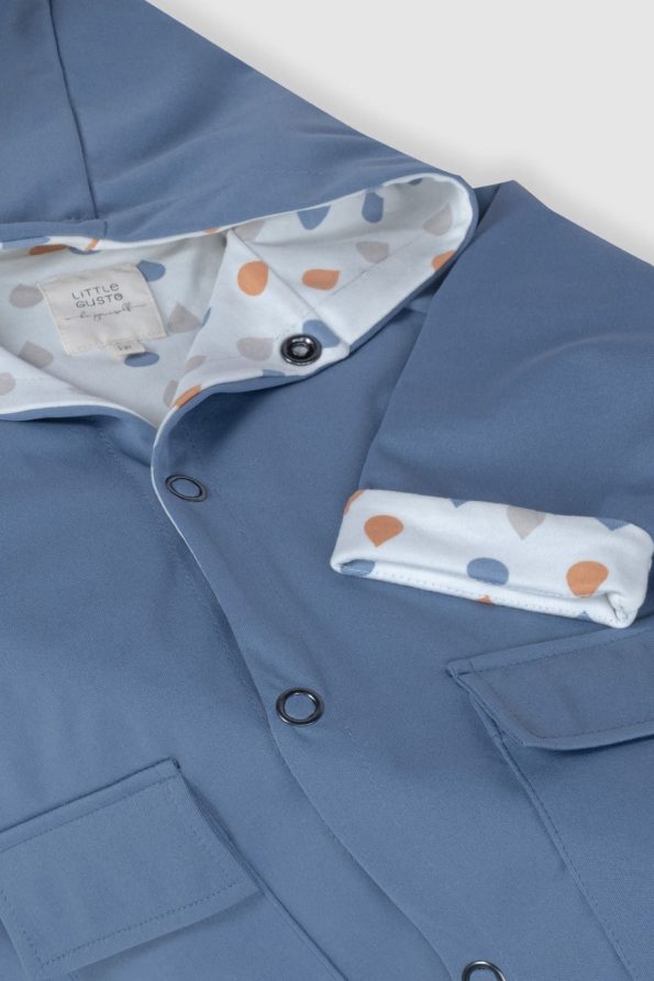 Hooded Organic Cotton Baby Raincoat Faded