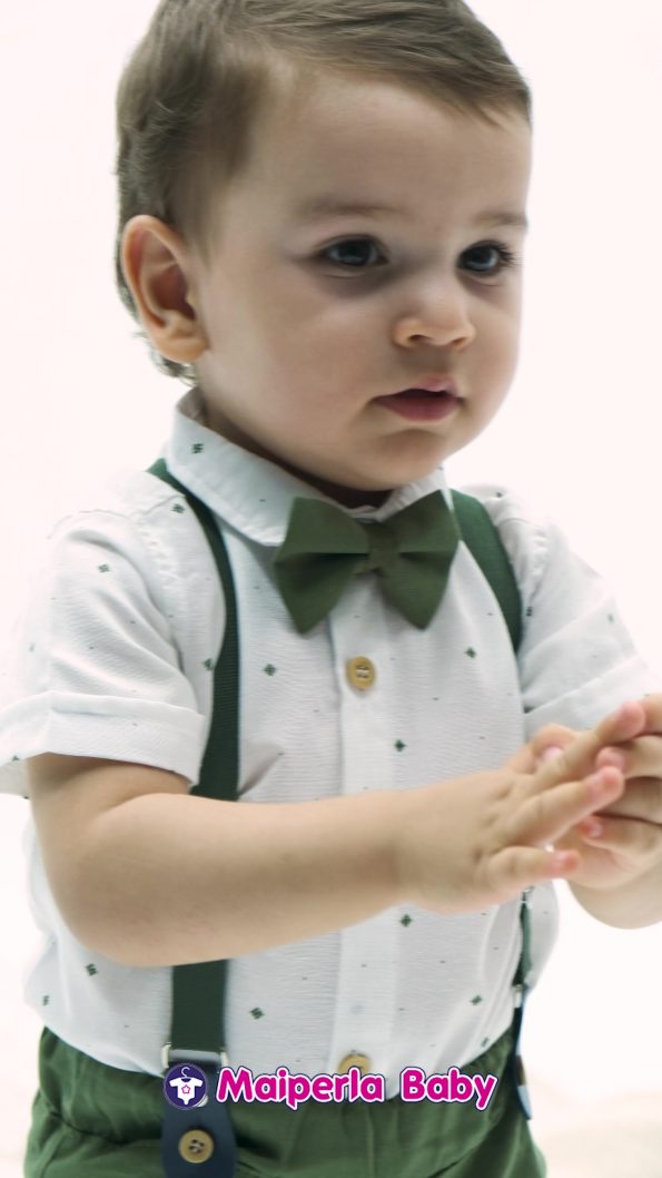 Mai Perla 1-5 Years 4-Piece Bow Tie and Suspender Suit Set