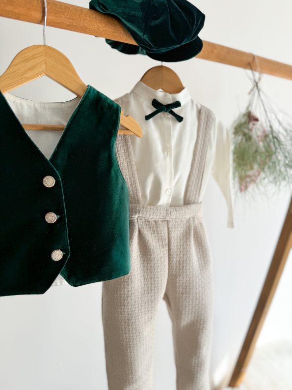 Merlin Pine Green Vest Romper Shirt