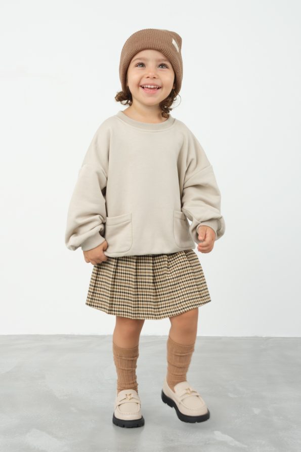 Plaid Skirt Shorts Brown
