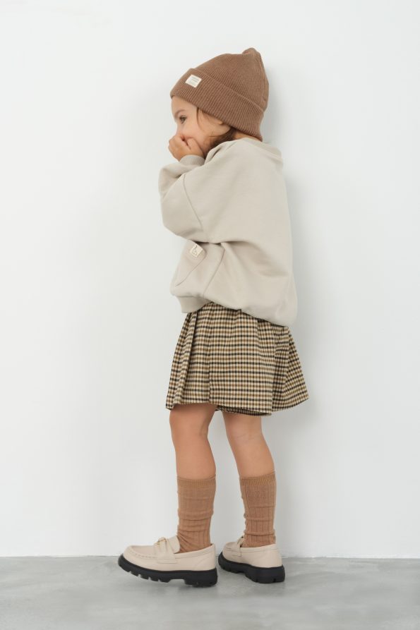 Plaid Skirt Shorts Brown