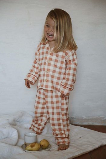 Checked Baby and Kids Pajama Set