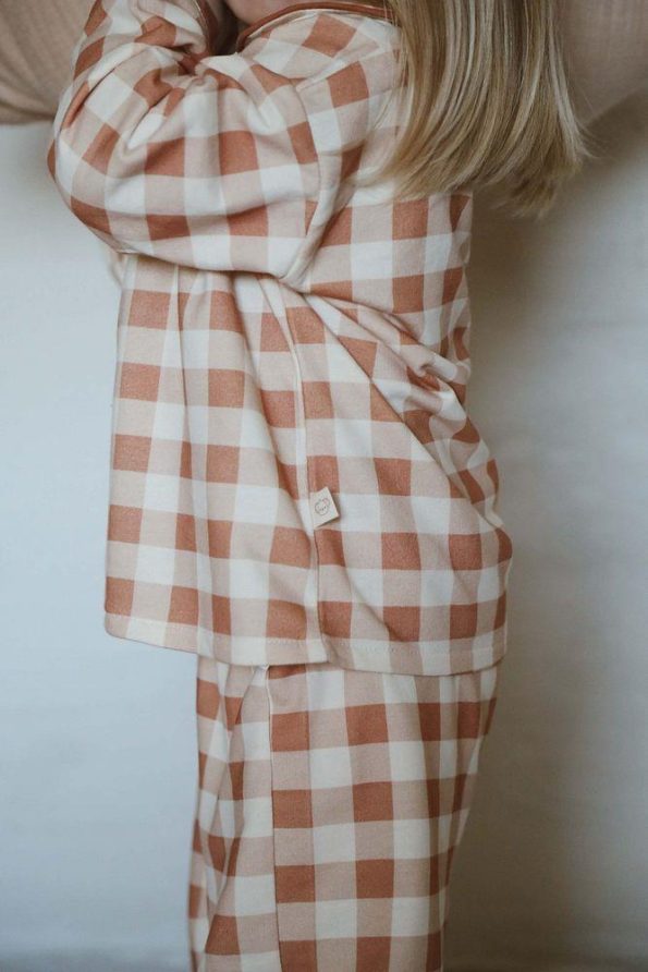 Checked Baby and Kids Pajama Set