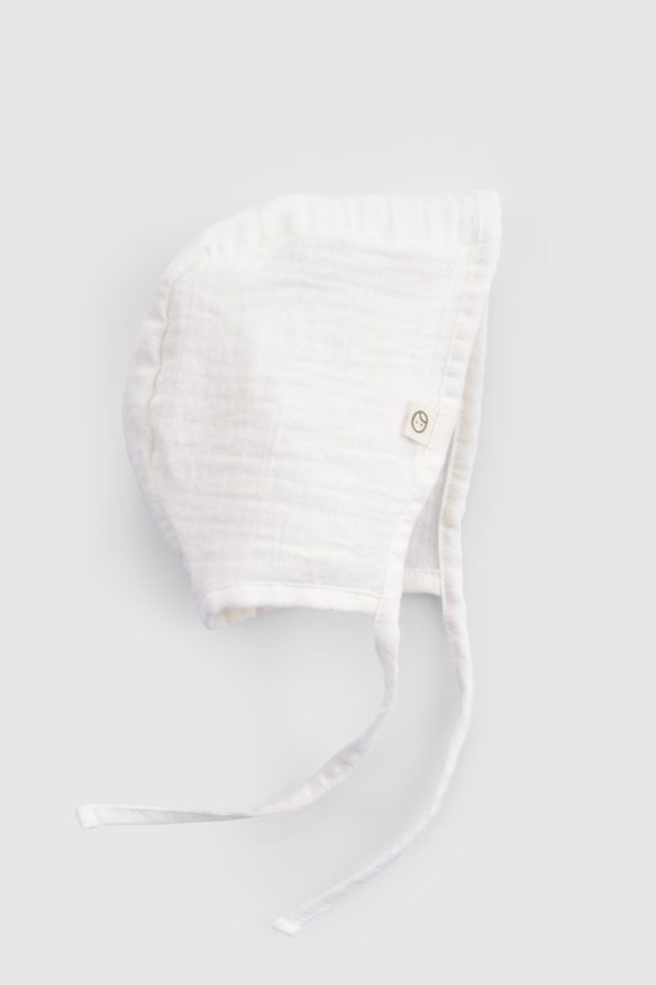 Organic Cotton Single Layer Muslin Ecru Baby Hat