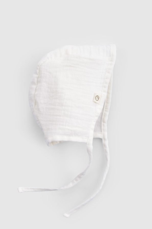 Organic Cotton Single Layer Muslin Ecru Baby Hat