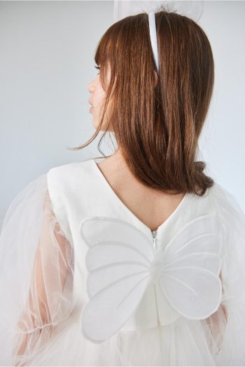 Ivory Butterfly Wing Girl's Dress - Kate