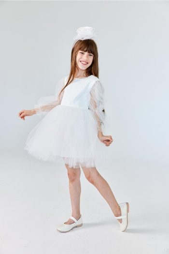 Ivory Butterfly Wing Girl's Dress - Kate
