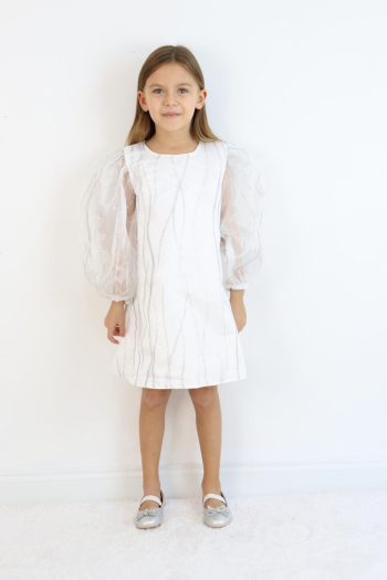 Ivory Girl's Dress with Glitter Details - Corrine