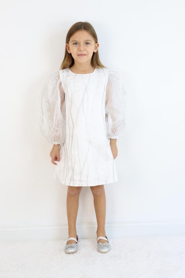Ivory Girl's Dress with Glitter Details - Corrine