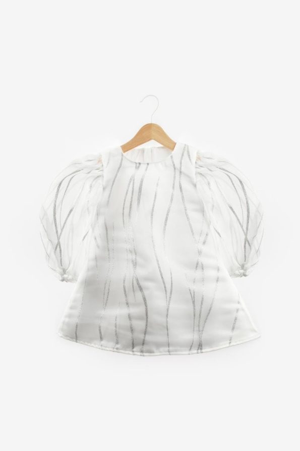 Ivory Girl's Dress with Glitter Details - Corrine