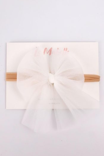 Ivory Tulle Bow Headband