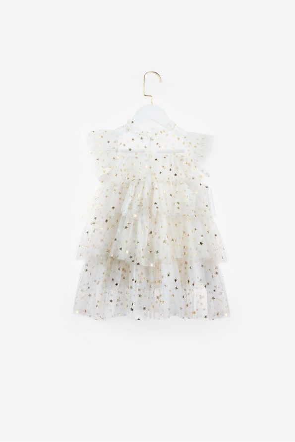 Ivory Starry Layered Tulle Dress for Girls - Essie