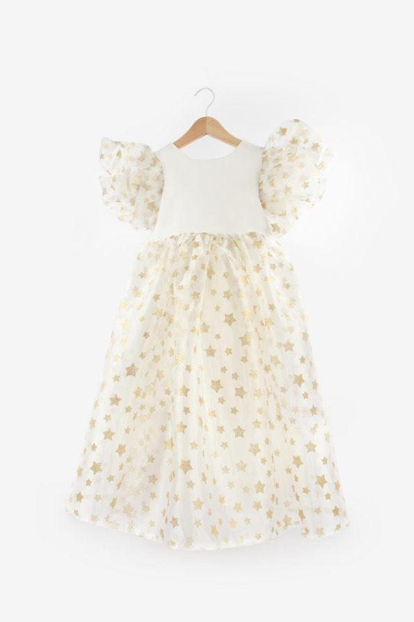 Ivory Star Tulle Skirt Girls Dress - Elsa