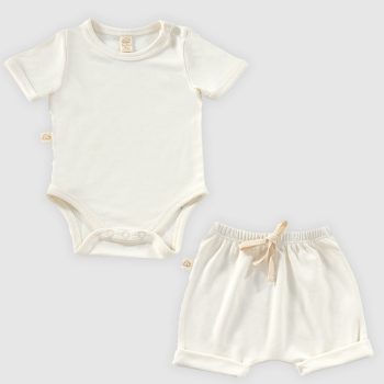 Elation Milk Shorts and Bodysuit Set - 2 Pieces