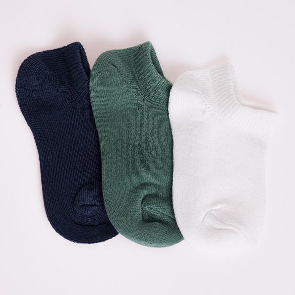 Boys' Navy Blue Ankle Socks Set of 3