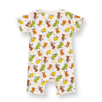 Boys' Short Romper with Snap Closure and Round Neck