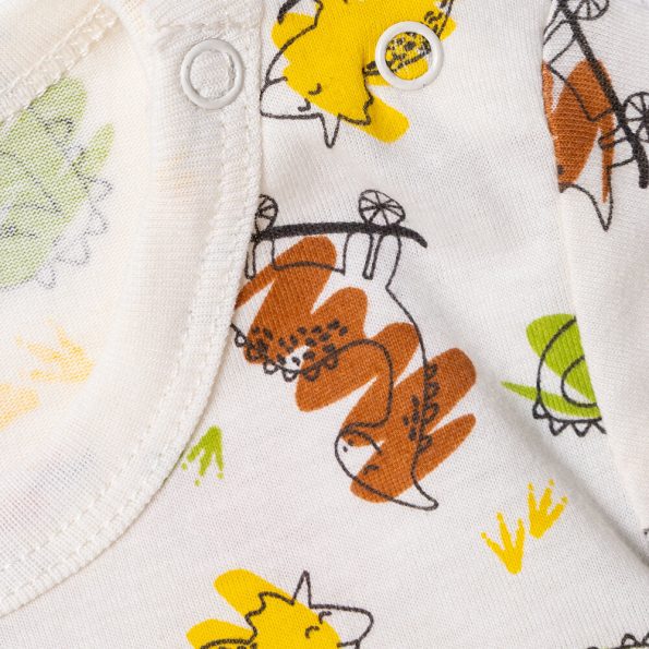 Boys' Short Romper with Snap Closure and Round Neck