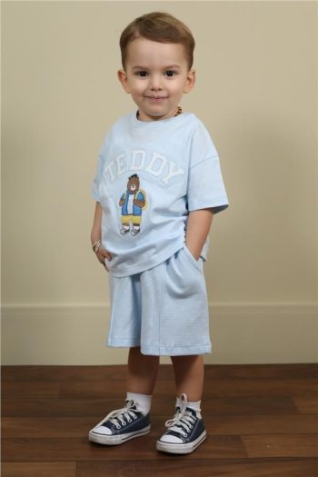 Boys' Light Blue Shorts Set - Teddy