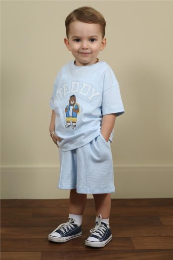 Boys' Light Blue Shorts Set - Teddy
