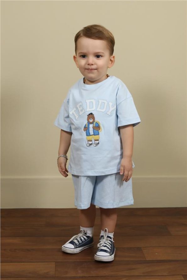 Boys' Light Blue Shorts Set - Teddy