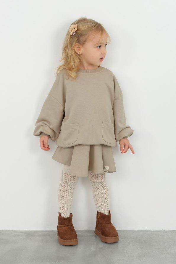 Skirted Sweat Outfit Light Beige