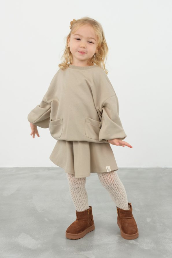 Skirted Sweat Outfit Light Beige
