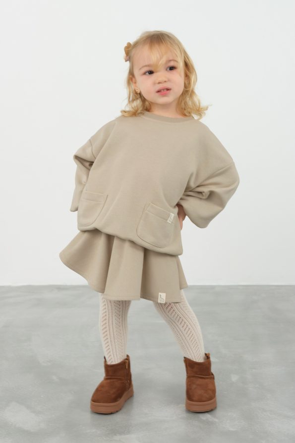 Skirted Sweat Outfit Light Beige