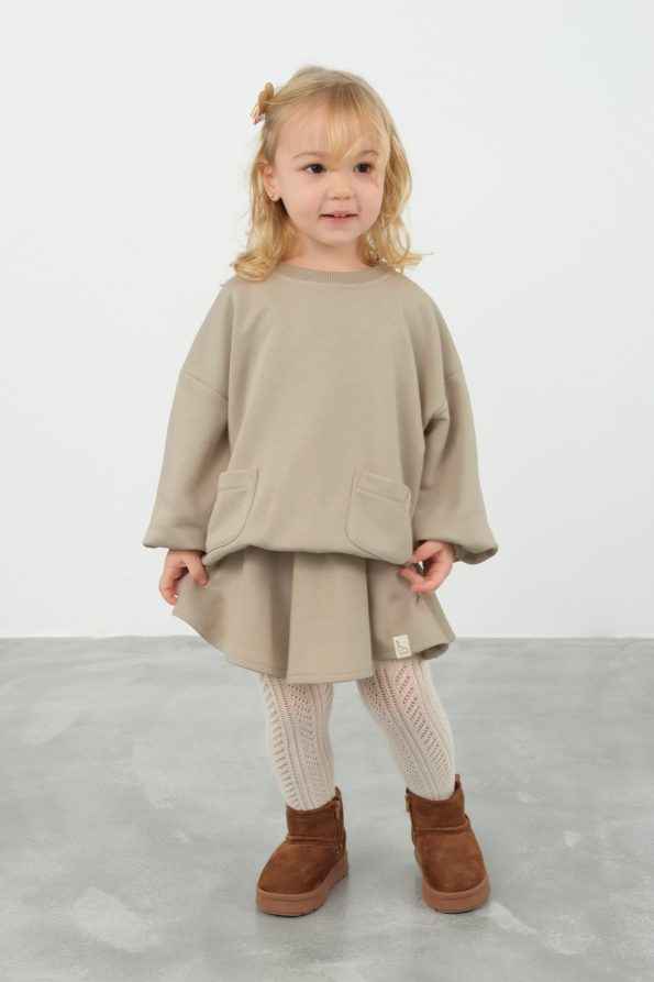 Skirted Sweat Outfit Light Beige