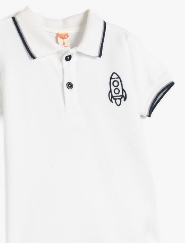 Boys' Cotton Embroidered Short Sleeve Polo Shirt