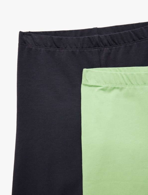 Girls' Cotton Elastic Waist 2-Piece Basic Leggings Set