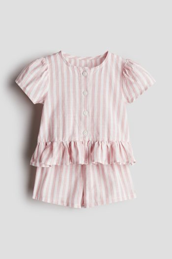 2 Piece Blouse and Shorts Set