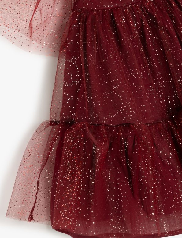 Girls' Baby Dress with Sequins and Tulle Details