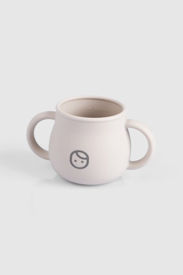Beige Silicone Straw Cup and Snack Cup
