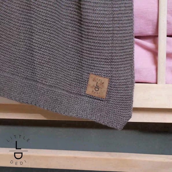 LITTLE DEDI Alina Knitted Baby Blanket, Soft Lightweight Swaddle Cover, Red 80x100 cm