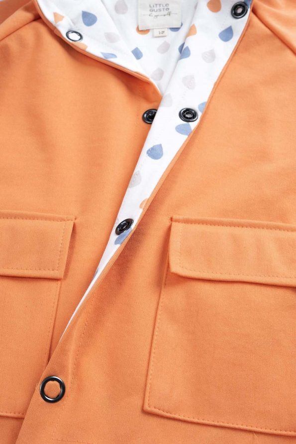 Hooded Organic Cotton Baby Raincoat Copper