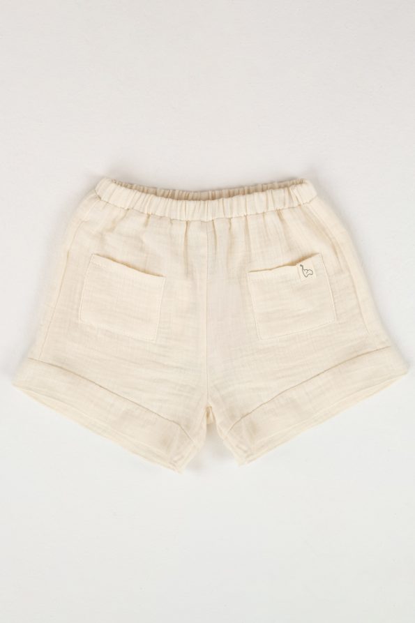 Ruffled Shorts in Bone Color