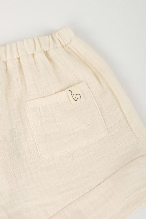 Ruffled Shorts in Bone Color