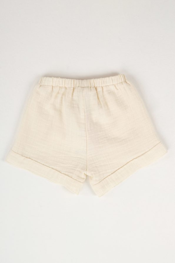 Ruffled Shorts in Bone Color