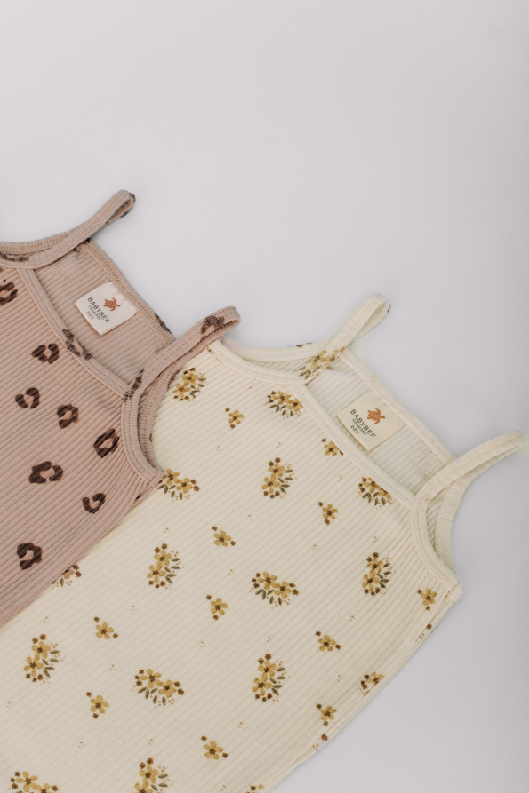 BABYBEK Premium Cotton Flower-Leo 2-Pack Girl's Tank Tops