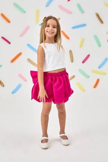 Fuchsia Balloon Skirt for Girls - Anna
