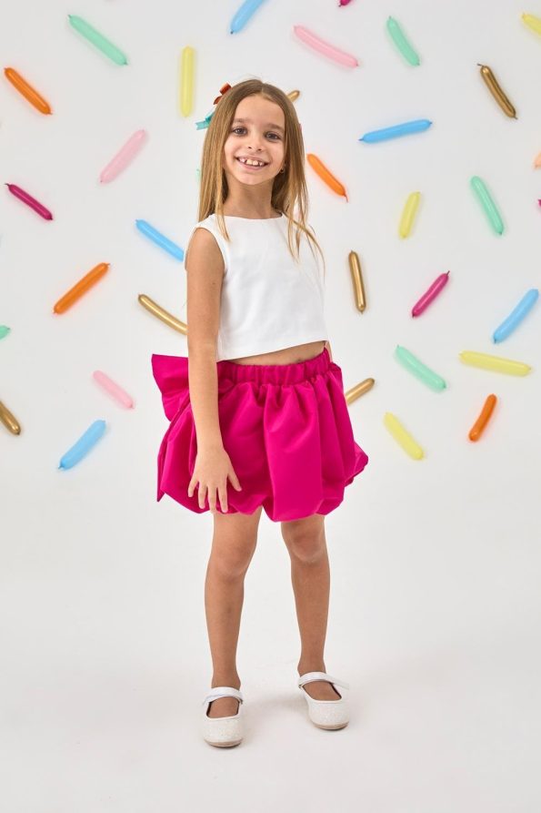 Fuchsia Balloon Skirt for Girls - Anna