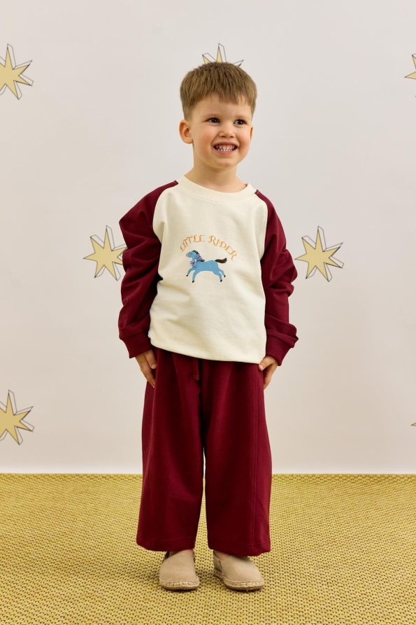 Burgundy Layered Sweatshirt Set