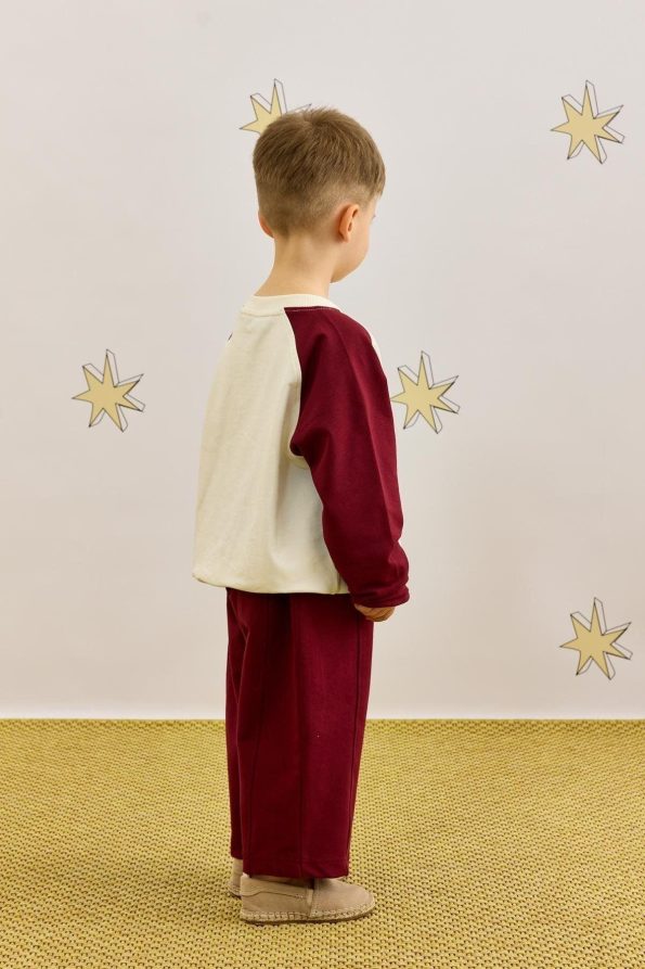 Burgundy Layered Sweatshirt Set