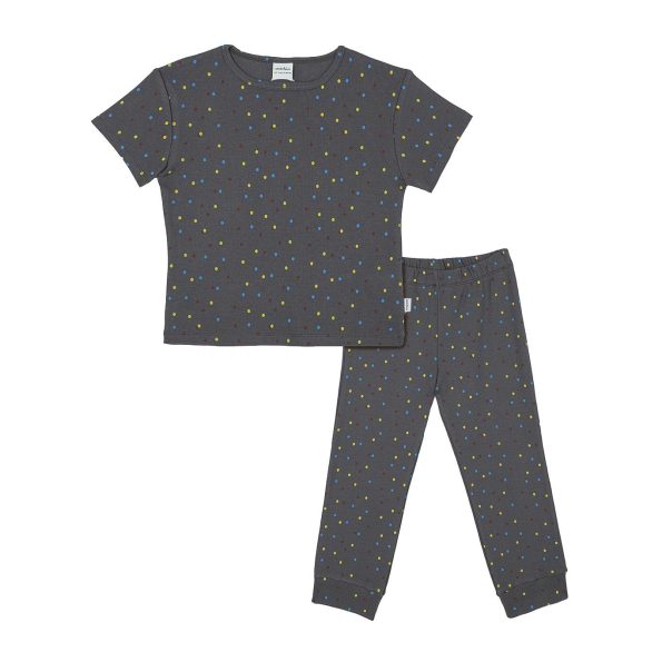 Short Sleeve Pajama Set with Night Lights
