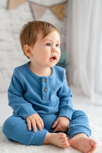 GOTS Certified 100% Organic Cotton Buttoned Romper (0-24 Months)