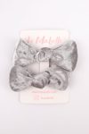 Gray 2-Piece Velvet Hair Clips for Girls
