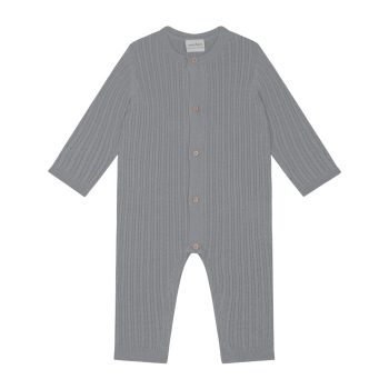 Gray Herringbone Knit Romper