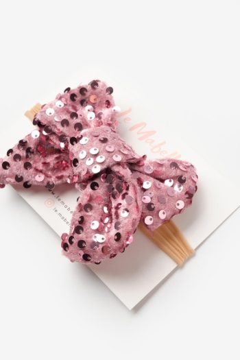 Rose Velvet Sequin Headband for Girls